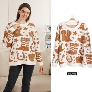 Cowboy/Cowgirl Theme Microfiber Sweater